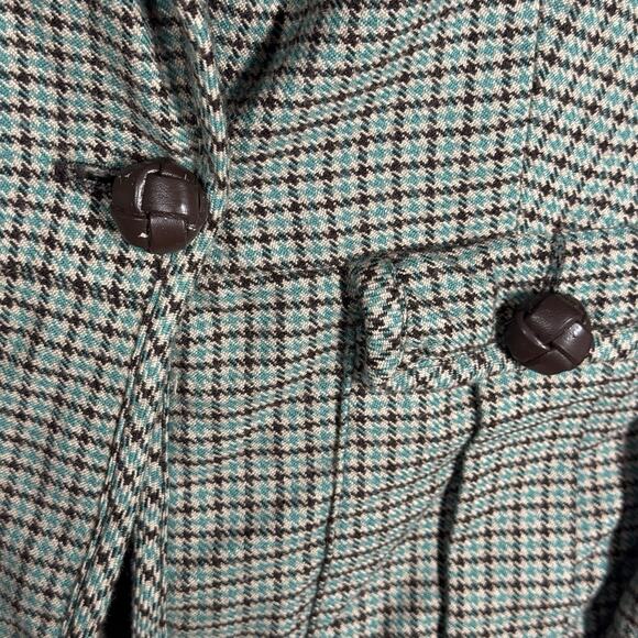 Y2K LAMB Gwen Stefani Wool Tweed Blazer Size 2 XS Teal Fitted Jacket 2008 Rare - Picture 5 of 9